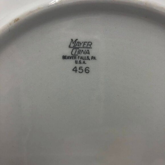 Mayer China Restaurant Style Thick Plates #456 Lot of 4 Painted Scalloped Rim - Picture 6 of 10